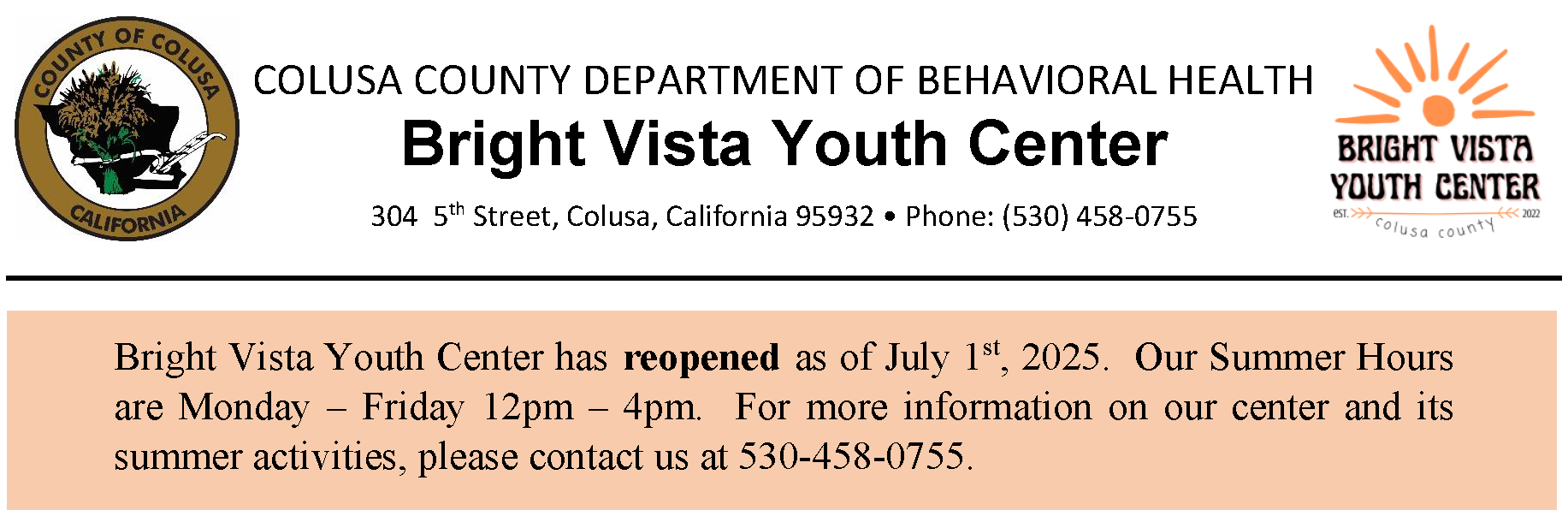 Bright Vista Re-Open!